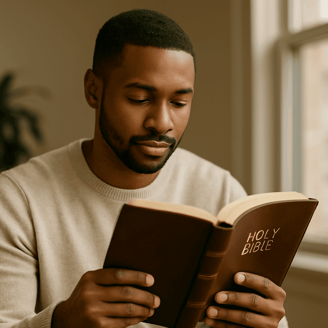 A man reading the bible