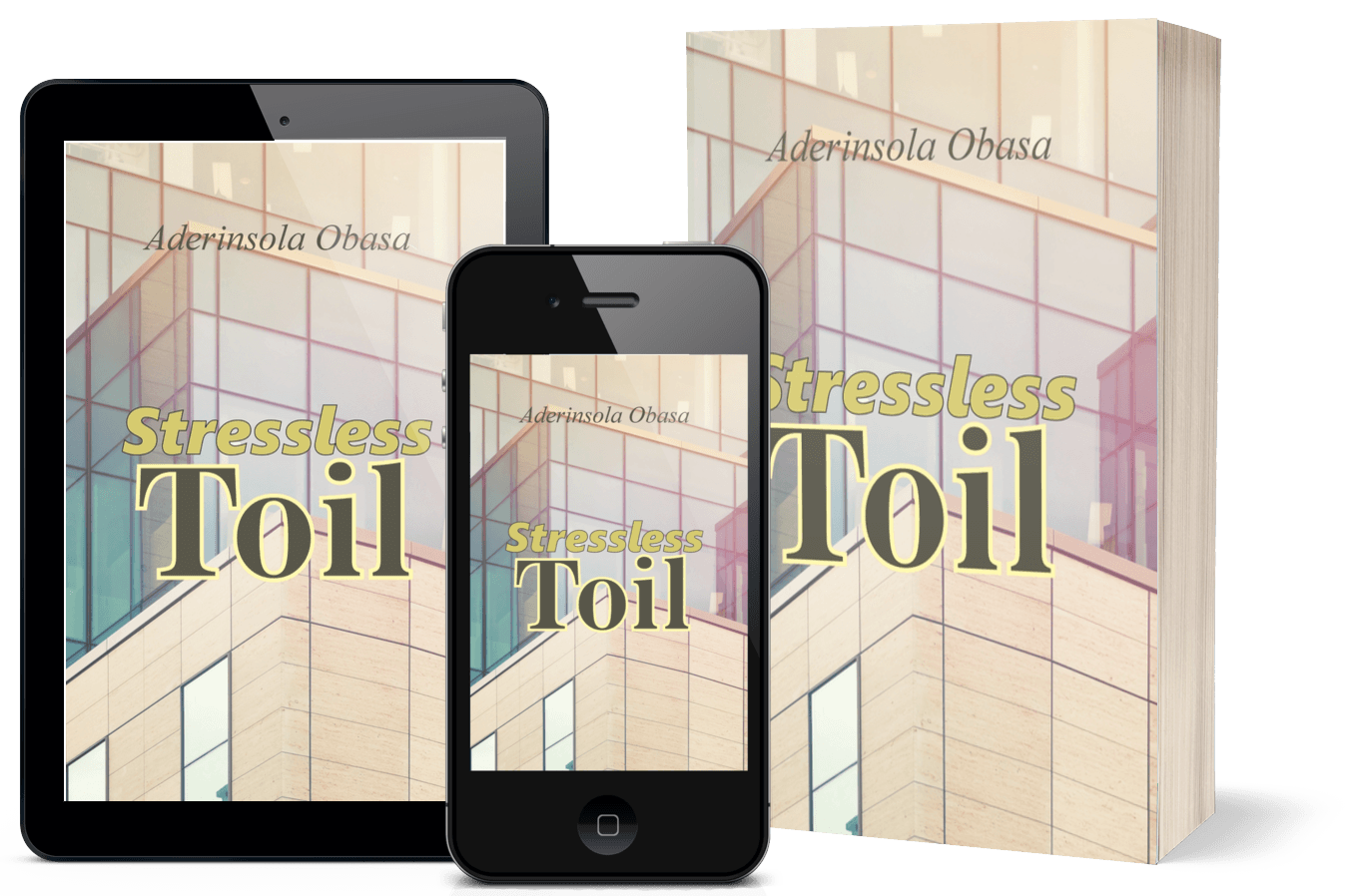 Stressless Toil book cover in different formats