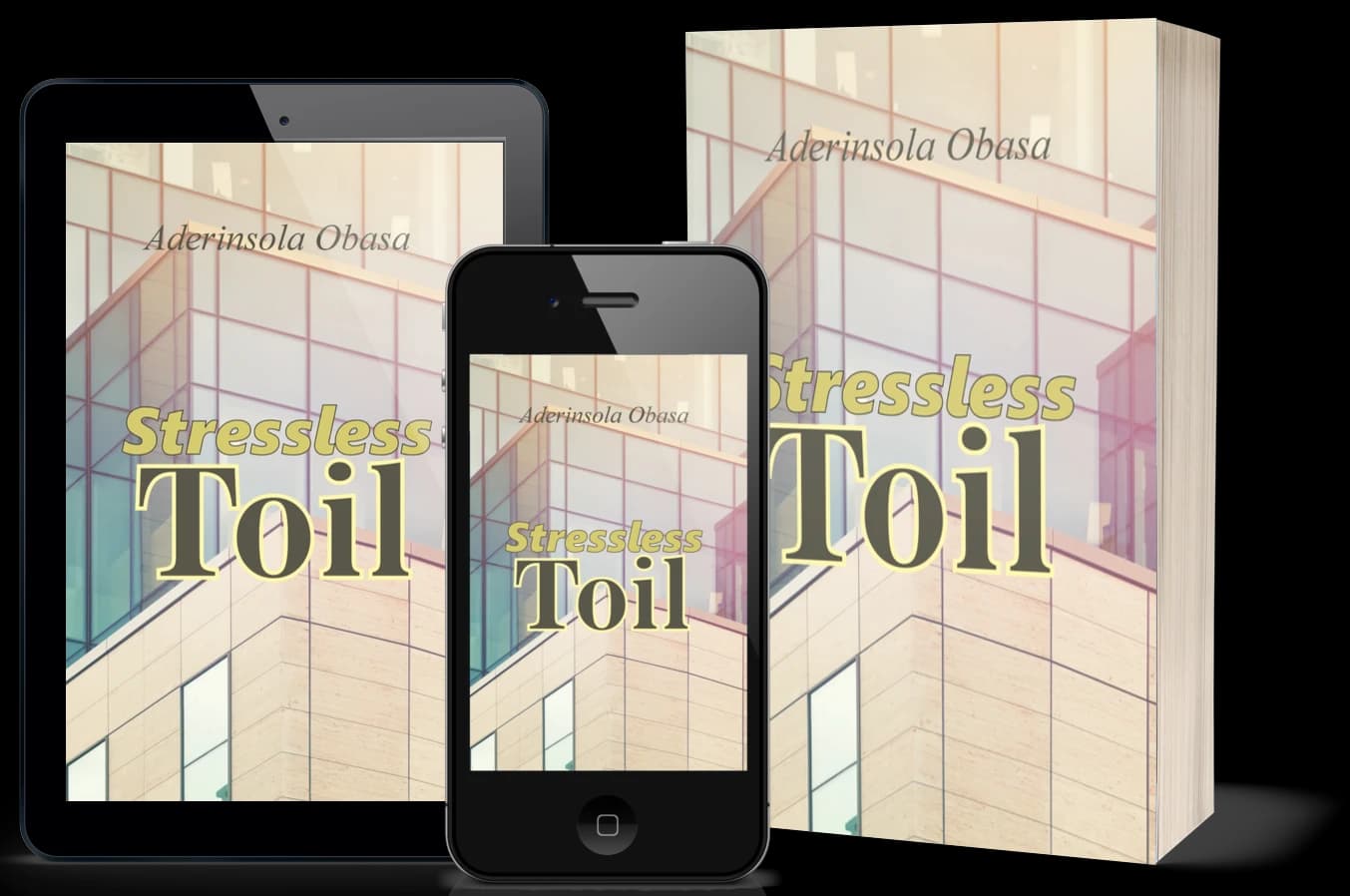 Stressless Toil book cover in different formats