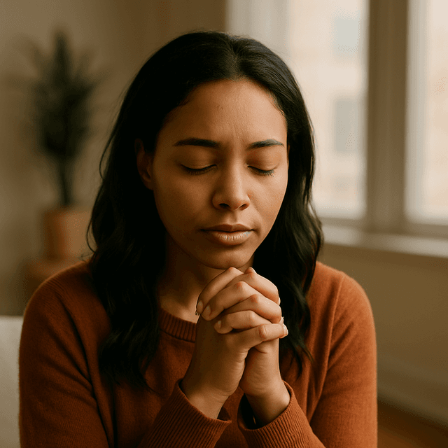 A woman praying